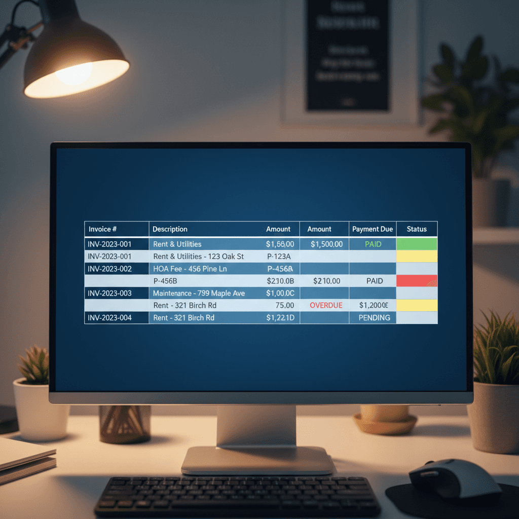 Financial reporting and rent tracking